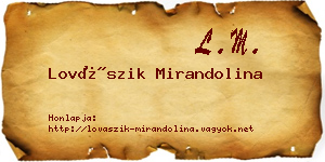 Lovászik Mirandolina névjegykártya